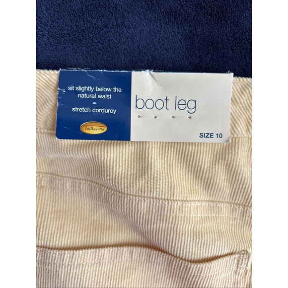 NWT Ladies Talbots Pale Yellow Mid Rise Boot Cut Stretch Corduroy Pants Size 10 - Picture 5 of 8